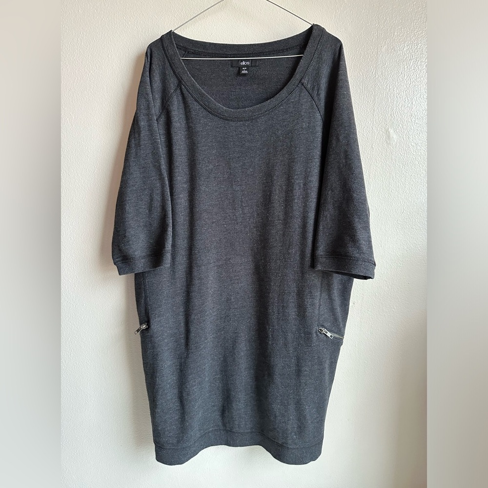 Ellos grey boat neck sweatshirt sweatshirt dress with zipper pockets  XL 18-20